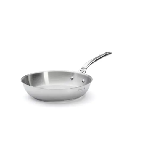 de Buyer 3412.24 Rund Allzweckpfanne aus Edelstahl - Pfanne aus hochwertigem Edelstahl, ideal für alle Herdarten, inklusive Induktion. Mit 7 mm Bodendicke für eine optimale Wärmeverteilung und einfache Reinigung.