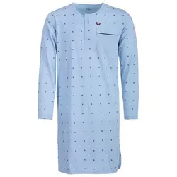 Henry Terre Nachthemd Nachthemd Langaerm - Wave blau 3XL