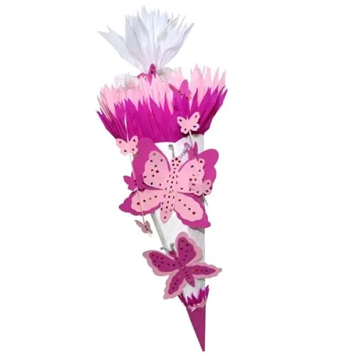 Prell Schultüte Bastelset Schmetterling - Schultüten Bastelset mit allem Zubehör für eine kreative Schultüte, 3D-Wellpappe und dekorative Materialien inklusive Anleitung für ein unvergessliches Schulanfangserlebnis.