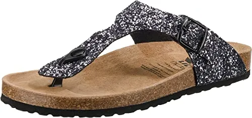 Lico BIOLINE GLISTO Damen Pantoletten, Anthrazit, 39 EU - Stylische Sandalen aus Textil mit regulärer Passform und mittlerer Schuhweite, ideal für Komfort und modischen Auftritt.