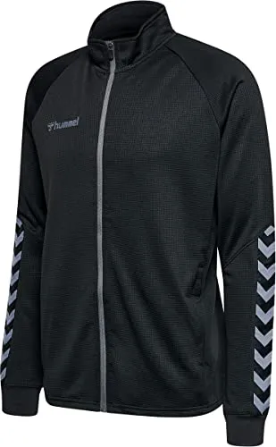 Hummel hmlAUTHENTIC POLY ZIP JACKET - ASPHALT - S - Sportjacke aus atmungsaktivem Polyester mit durchgehendem Reißverschluss und Stehkragen, ideal für Training und Freizeit. Zwei Reißverschlusstaschen bieten sicheren Stauraum.
