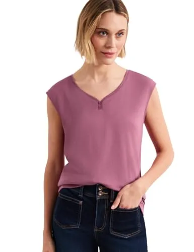 Damen Shirt mit gerundetem V-Ausschnitt