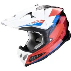 Scorpion VX-22 Air Beta Motocross Helm - XS, weiss-rot-blau - Motorradhelm mit Airfit® Technologie und strömungsgünstigem Visier für optimalen Luftdurchfluss und reduzierten Luftwiderstand bei hohen Geschwindigkeiten.