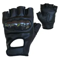 PROANTI Motorradhandschuhe PROANTI fingerlose Leder Chopper Motorradhandschuhe mit Protektor
