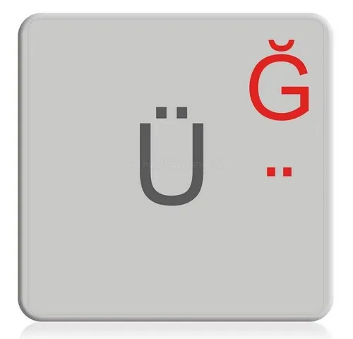 Hoopomania Aufkleber Türkische Tastaturaufkleber transparent, 14x14mm, Rot