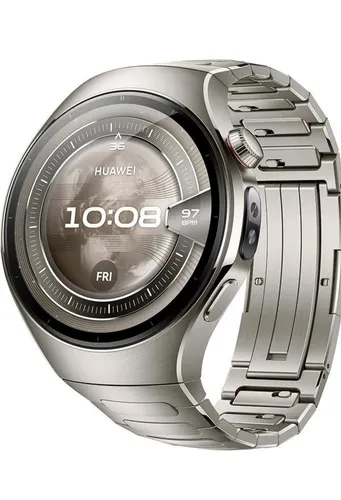 Huawei Watch 5 46mm Titanium - Smartwatch mit hochwertigem Titan-Design, eSIM für unabhängige Anrufe und 12 Tage Akkulaufzeit. Ideal für Sportler mit über 15.000 Golfplätzen und präziser Gesundheitsüberwachung.