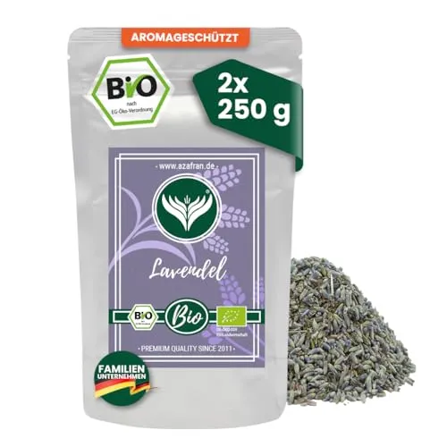 Azafran BIO Lavendel - Ganze Lavendelblüten getrocknet auch für Tee 500g