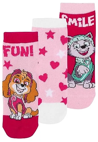 United Labels Paw Patrol Socken für Mädchen Kinder Sneaker Kindersocken Söckchen Mehrfarbig Bunt (3er Pack) (27-30)