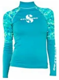 Scubapro Rash Guard UPF-50 - Damen - Langarm - Caribbean - Gr. M - Bademode mit optimalem Sonnenschutz, der 98% der UV-Strahlung abweist. Ideal für Tauchen oder Schnorcheln, bleibt formstabil und farbecht.