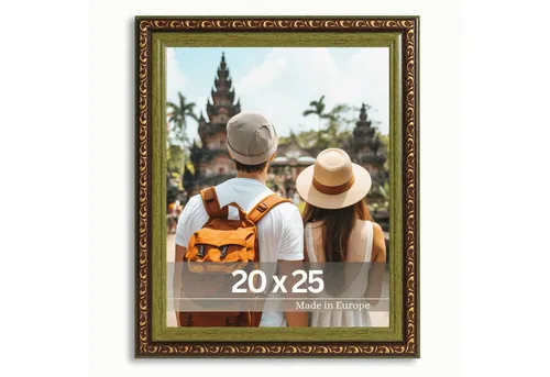 Victor (Zenith) Bilderrahmen Chagall, Antiker Bilderrahmen Grün Braun 20x25 cm, Bilderrahmen Barock