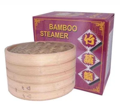 Bambusdämpfer 3-teiliges Set 30,5cm STABILER Bamboo Steamer
