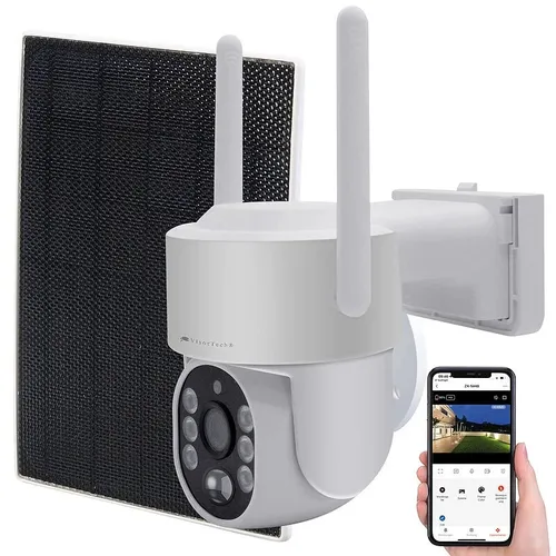 VisorTech 2K-Funk-Pan-Tilt-Kamera mit Solarpanel für Rekorder DSC-500.nvr & -V2