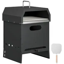 3-in-1 Outdoor Pizzaofen Holzbefeuert mit Pizzastein