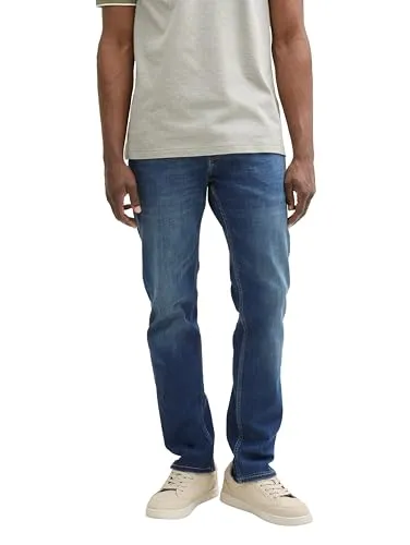 Tom Tailor Tapered Relaxed Jeans, Used Light Stone Blue Denim - Jeans im Five-Pocket-Style mit Superflex-Baumwolle für optimalen Tragekomfort. Ideal für lässige Outfits und jeden Tag.