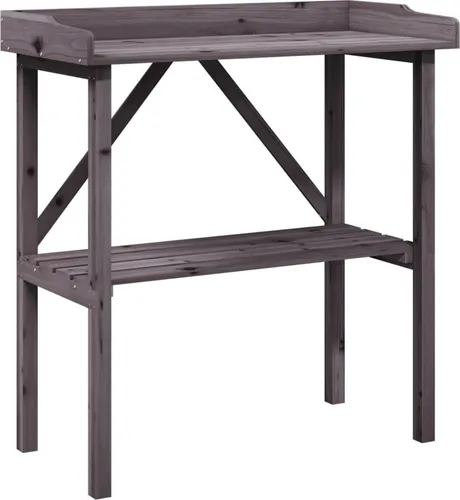 vidaXL Pflanztisch mit Ablage – Gärtnertisch aus massivem Tannenholz - Pflanztisch aus robustem Tannenholz mit Stauraum und stabiler Dreieckstütze, ideal für Garten und Terrasse. Erleichtert das Umtopfen durch erhöhte Arbeitsplatte und belüftete Ablage.