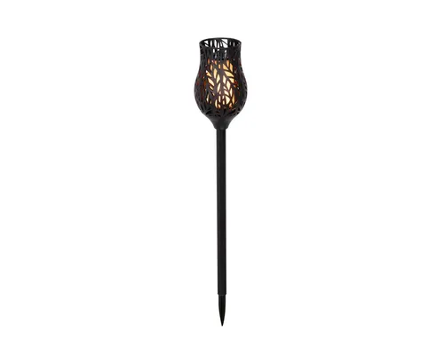 Lumineo LED Solarleuchte, Dauerlicht, klassisch warm, Solar LED Beleuchtung Fackel 42cm Kunststoff Flammenlicht