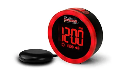 Geemarc WAKE N SHAKE Dynamite - Vibrationswecker mit 95dB Alarm, perfekt für Hörgeschädigte und Langschläfer, inklusive vibrierendem Kissen und USB-Ladegerät