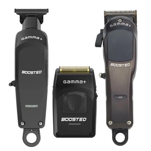 Gamma+ Boosted Set – Profi Haarschneider für Barbershops - Abteilung: Unisex, ideal für Nass- & Trockenanwendung. Mit schneller Ladefunktion und schnurloser Nutzung bietet dieses Set maximale Flexibilität und Komfort beim Schneiden.