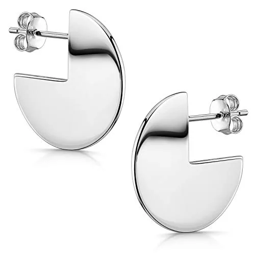 Damen Ohrstecker Creolen Silber 925 - Runde Plättchen SO-454-Silber - Stylische 925 Sterling Silber Creolen für Damen, mit Rhodium- und Goldvergoldung für langanhaltenden Glanz. Ideal für modebewusste Frauen und Teenager, Maße: Ø20mm, Gewicht: 2,3g.