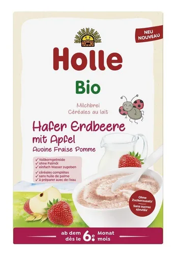 Holle Erdbeer-Apfel-Haferflockenbrei ab 6 Monaten BIO 250 G von Holle