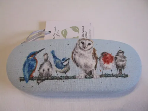 Wrendale Brillenetui Motiv süße Vögel Eule Rotkehlchen Spatz Kolibri Blaumeise