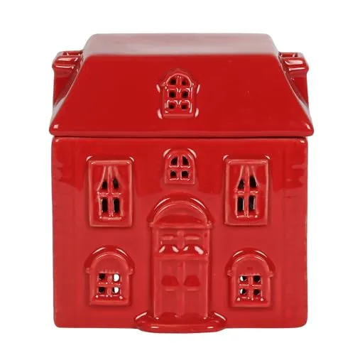 Something Different CR_01520 Ölbrenner, rotes Keramikhaus, 12 x 12 x 10 cm, 1 Stück