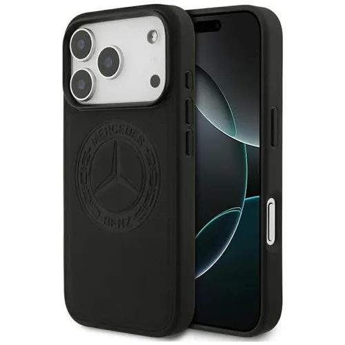 Hülle iPhone 17 Pro Mercedes Echtleder Schwarz mit MagSafe - Elegante Hardcase-Hülle für das iPhone 17 Pro, gefertigt aus hochwertigem Echtleder. MagSafe-kompatibel und passgenau für optimalen Schutz und stilvolles Design.