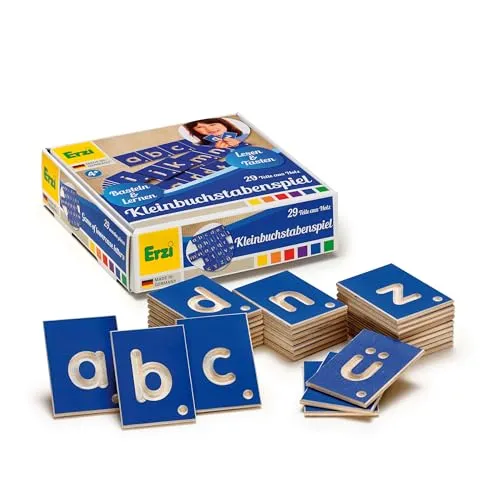 Kleinbuchstaben Alphabet Holz Lernspiel - Lernspiel aus Holz für Kinder von 5-7 Jahren, ideal zum Lesen und Schreiben lernen, fördert die Sprachentwicklung spielerisch.