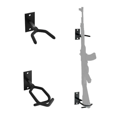 MiOYOOW Waffenständer zur Wandmontage - Robuster, verstellbarer Waffenständer für Gewehre und Schrotflinten, mit weicher Polsterung zum Schutz Ihrer Waffen. Ideal für eine sichere und platzsparende Aufbewahrung.