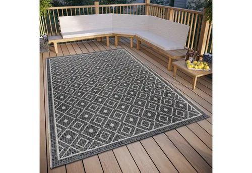HANSE Home Teppich Lahal, rechteckig - Flachgewebe-Teppich, strapazierfähig und pflegeleicht, ideal für In- und Outdoor-Bereiche dank wetterfester Eigenschaften.