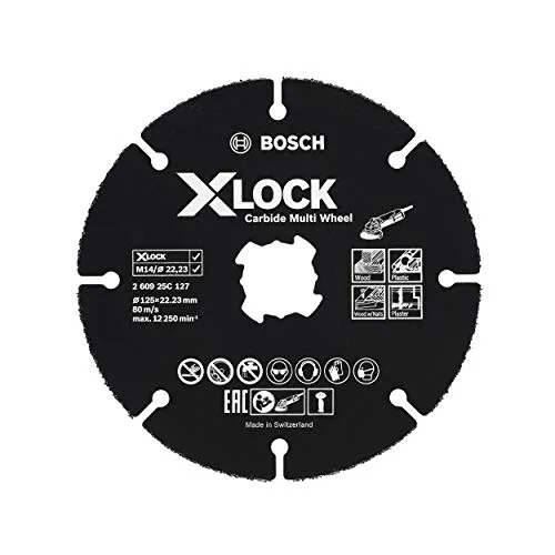 Bosch 1x Trennscheibe Carbide Multi Wheel (für Holz, Kunststoff, Trockenbauwände, Kupferrohr, X-LOCK, Ø 125 mm, Bohrung Ø 22,23 mm, Professional Zubehör Winkelschleifer)