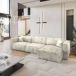 Masseno Ecksofa TOLMO P mit Schlaffunktion und Stauraum - Modernes Ecksofa mit Schlaffunktion und praktischem Bettkasten, ideal für Wohnzimmer und Gästeübernachtungen. Hochwertige Verarbeitung und eleganter Stoff sorgen für langlebigen Komfort.