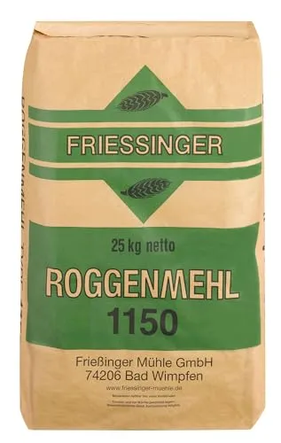 BIELMEIER Roggenmehl T1150 25kg - Hochwertiges Roggenmehl Type 1150 für vielseitiges Backen von Brot, Brötchen und mehr. Ideal für kreative Backprojekte mit geprüfter Qualität.