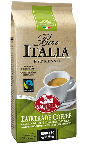 Produktbild Saquella Bar Italia Fairtrade 1kg Bohnen