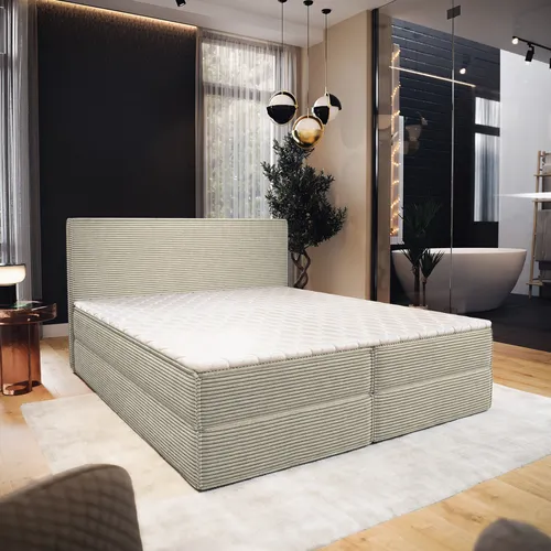 Masseno Boxbett 180x200 cm, Creme, Holz