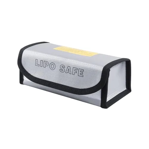 Lipo Akku Tasche, Lipo Safe Bag, Akku Tasche Feuerfest, Feuerfeste Explosionsgeschützte Tasche Lipo Safe Für Akkus, Batterie Tasche Klein, Feuerfeste Lipo-Akku-Taschen, Silber
