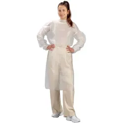 Medi-Inn PP-Besucherkittel mit Gummi-Bündchen zum Binden 115 x 137 cm weiß / 10 Stück