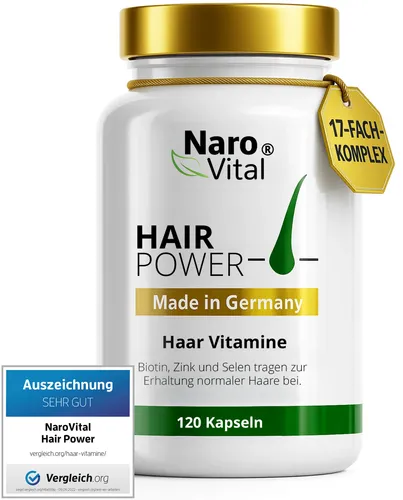 Haar Vitamine - Hochdosiert für Haar- und Bartwuchs, 120 Kapseln - Vitamine & Mineralien für Frau und Mann, unterstützt Haar- und Bartwuchs mit Biotin und wichtigen Nährstoffen für volles Haar und gesunde Nägel.