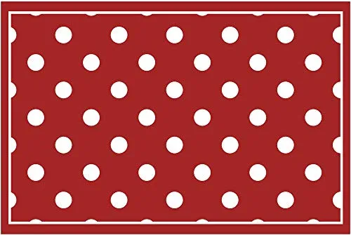 Fußmatte für innen als waschbare Motiv Tür-Matte - 40x60 cm Fußabtreter Punkte rot weiß als rutschfeste Schmutzfangmatte - Moderne Eingangsbereich Sauberlaufmatte für Flur Haustür