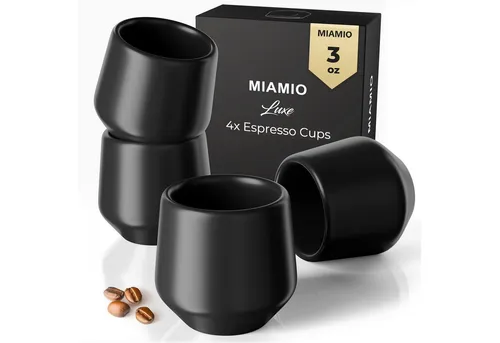 MiaMio Luxe Henkelloses Espressotassen-Set 4er Schwarz in schwarz von MiaMio