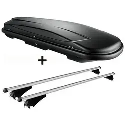 VDP JUXT Skibox schwarz 600l mit Alu Relingträger für Fiat 500X
