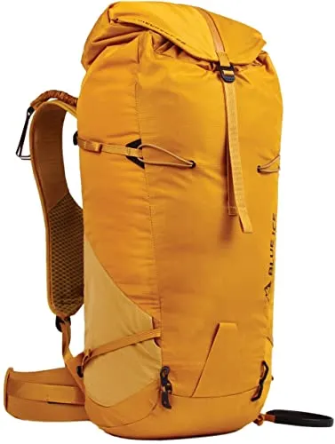 Blue Ice Firecrest 38 Pack - Tourenrucksack M/L in Orange - Rucksack für Ski- und Hochtouren, mit Eispickel- und Ski-/Snowboardhalterung, ideal für Abenteuer in den Bergen.