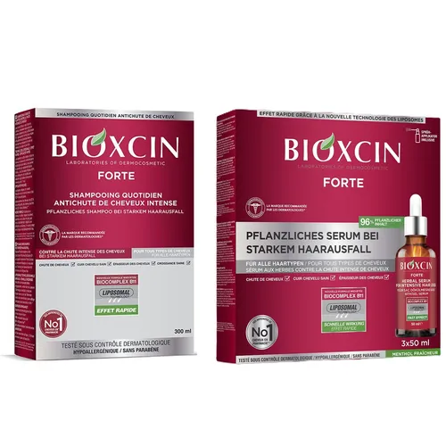 Produktbild Bioxcin Forte Sparset: 300ml Shampoo & 3x50ml Serum