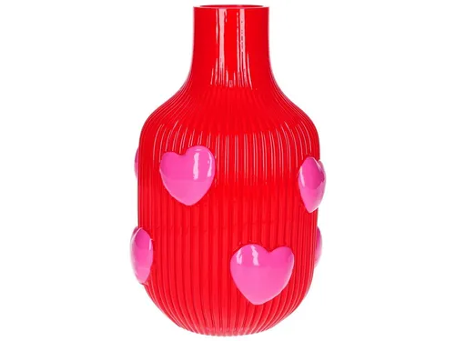 Giftcompany Dekovase L'Amour Herzen Rot Pink (25cm) - Vasen für romantische Akzente, ideal für liebevolle Dekorationen und Geschenke.