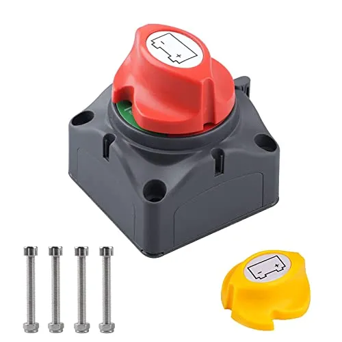 Batterie Trennschalter 12V 24V 48V Batterieschalter Akku Power Cut Off Schalter, 275A Hauptschalter Stromschalter Trennen Master für Boot Motorrad Yacht Auto KFZ Marine Caravan