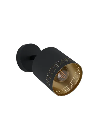 EGLO ESTEPERRA Spot - Wand- und Deckenleuchte in Schwarz und Gold - Elegante Wand- und Deckenleuchte aus schwarzem Metall mit beweglichem Spot. Ideal für Lichtakzente in jedem Wohnstil – perfekt für Wohnzimmer, Schlafzimmer und Flur.