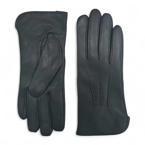 Infinity Leather Italienische Damen-Winterhandschuhe aus Leder – Wollfutter, Touchscreen-kompatibel, wasserabweisende Autofahrerhandschuhe, weiches Leder