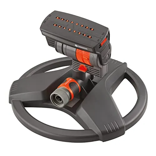 GARDENA 84-BZMX ZoomMaxx - 2400 m², voll Verstellbarer Sprinkler auf beschwertem Boden für Flexible, auslaufsichere und präzise Bewässerung, kompatibel mit jeder Schlauchmarke, Made in Germany