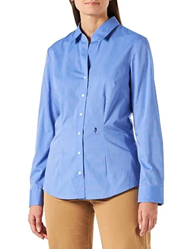 Seidensticker Damen Slim Longsleeve Bluse in Mittelblau - Klassisch-moderne Damenbluse, bügelfrei und atmungsaktiv, ideal für Büro und Freizeit. Die taillierte Slim Fit-Form schmeichelt der Figur und bietet höchsten Tragekomfort.