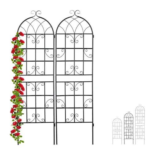 Rankgitter Blumenspalier Klettergitter wetterfest - Wetterfestes Blumenspalier aus robustem Eisen, ideal für Kletterpflanzen. Mit einer Höhe von 180 cm und einer Breite von 52 cm ist es perfekt für jeden Garten.